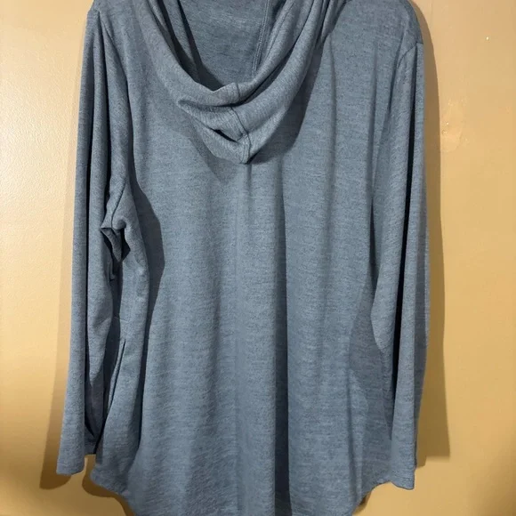 Denim&Co Gray Hooded Sweatshirt - Picture 9 of 9